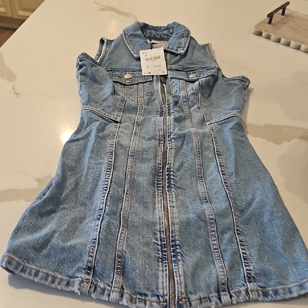 Zara Blue Denim Vest
